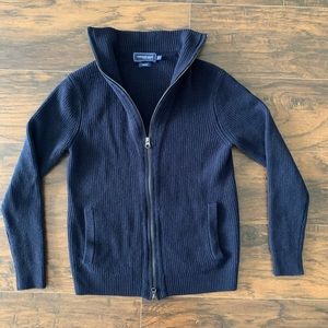 Vineyard Vines navy zip front ribbed cardigan